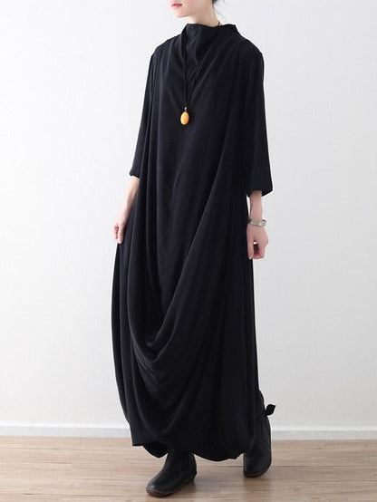 Loose Asymmetric Split-joint Long Dress