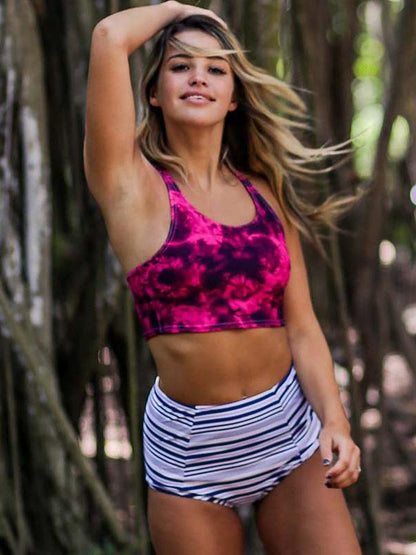 High Waisted Bandeau Bikini Swimsuit