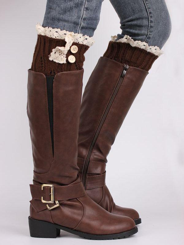 Lace Solid Color Knitting Ankle Socks