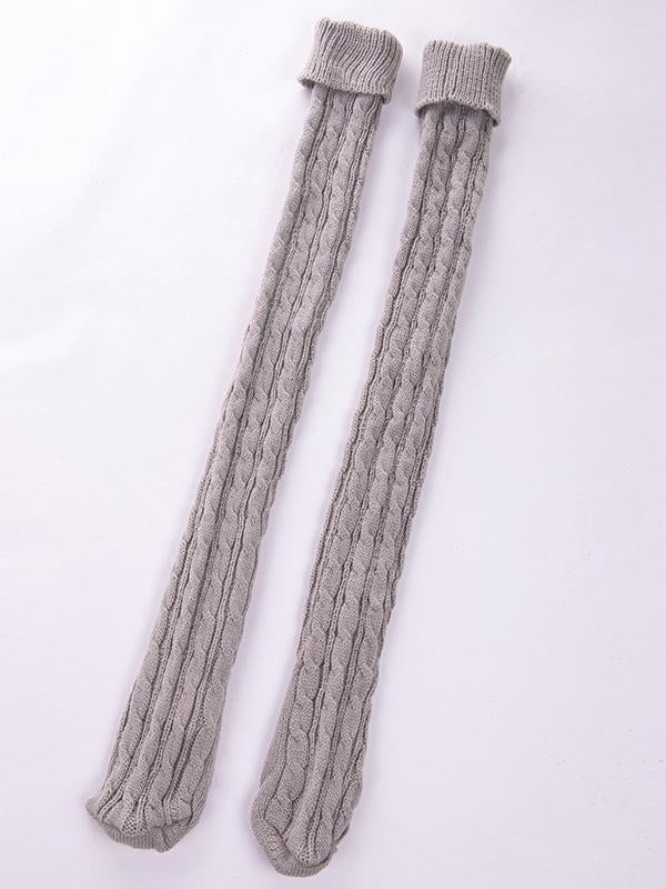 Solid Twisted Over Knee High Leg Warmers