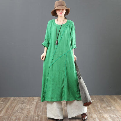 Casual Long Sleeve Spliced Women Dress