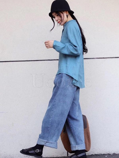 Original Adjustable Waist Wide Leg Jean Pants