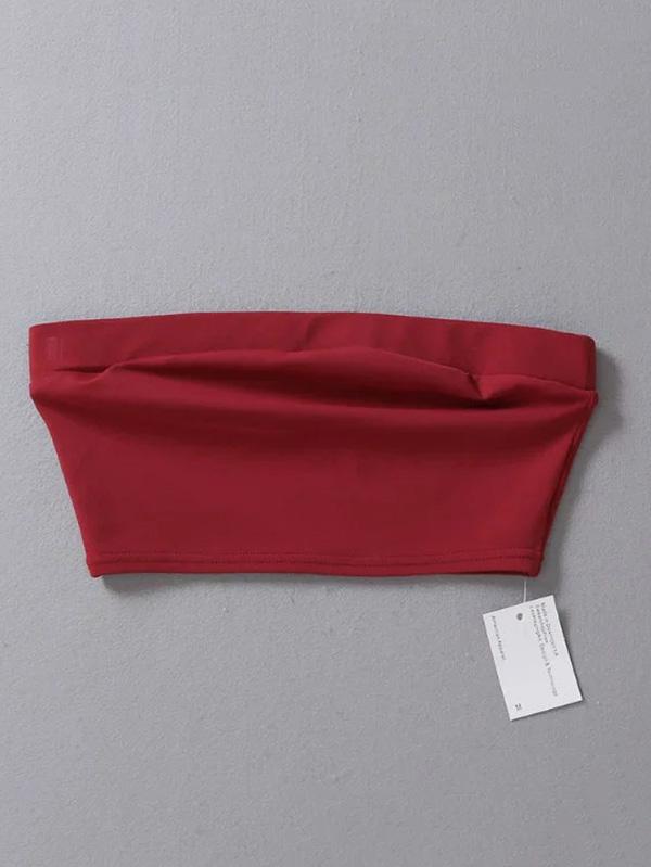 Elastic Wrap Sleeveless Strapless Vest Top