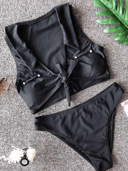 Plain Wire Free Bikinis Swimwear