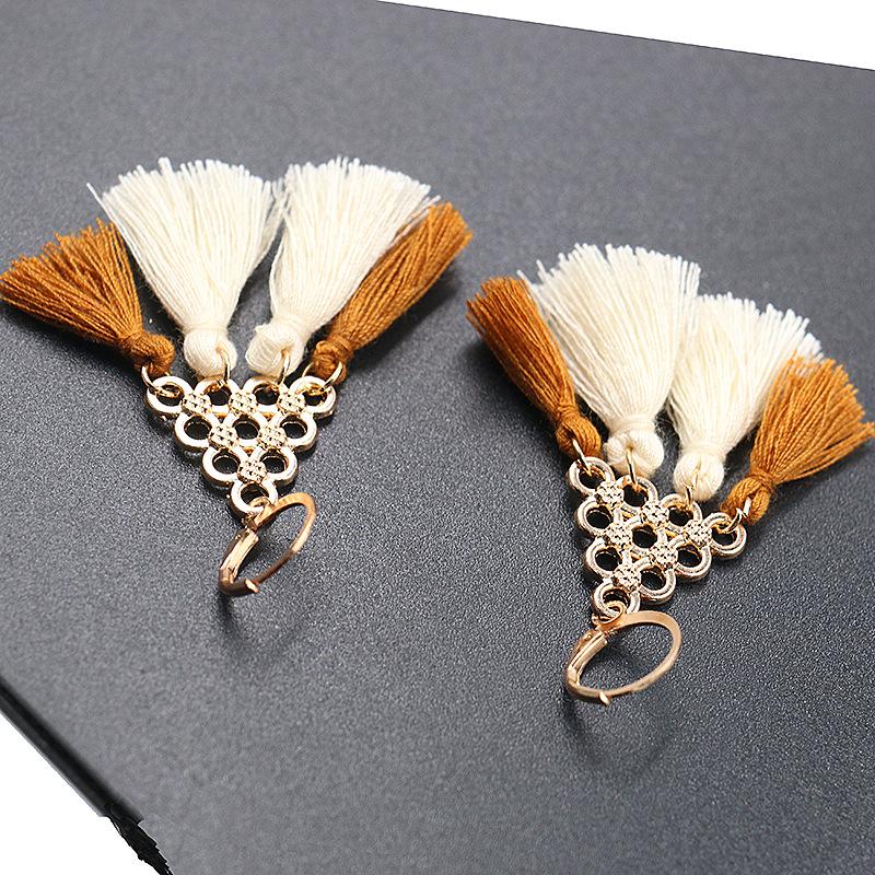 Alloy new circle long tassel Bohemian Earrings Wholesale