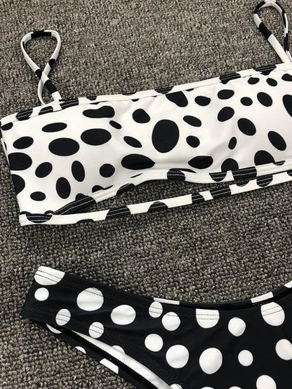 Leopard Bandeau Bikini Swimsuit