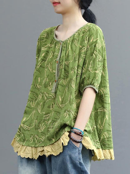 Loose Lacy Split-joint T-shirt