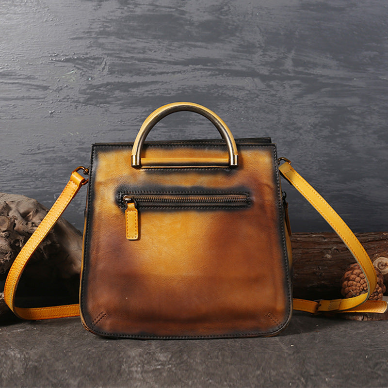 WOMEN GENUINE LEATHER VINTAGE TOTEM DESIGNER HANDBAG SHOULDER BAG