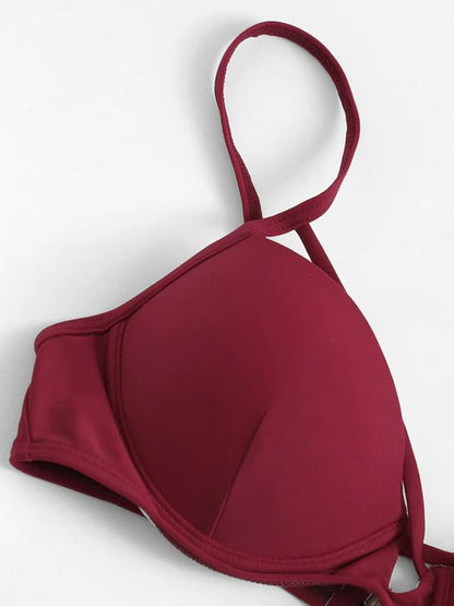 Plain Balconette Bikini Set