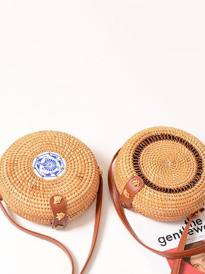Fresh Forest Style Round Little Bag