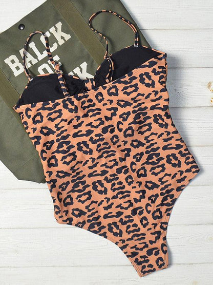 Hollow Ties Front One Piece Swimsuit