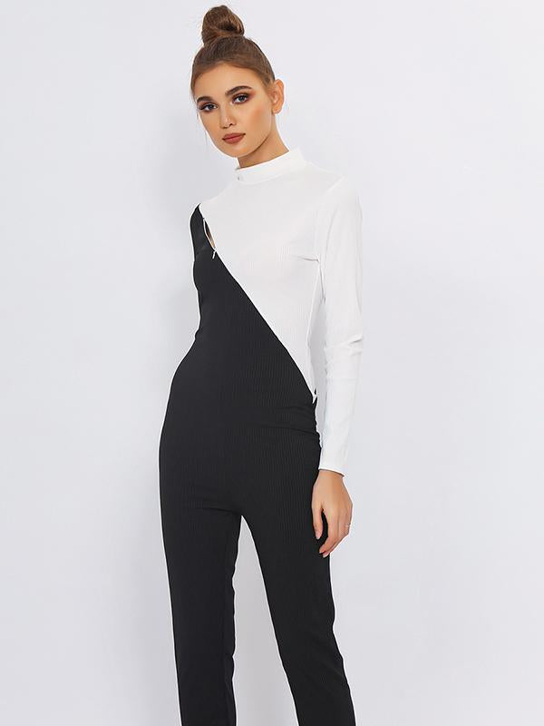 Fashion Color-Block Yoga Jumpsuits