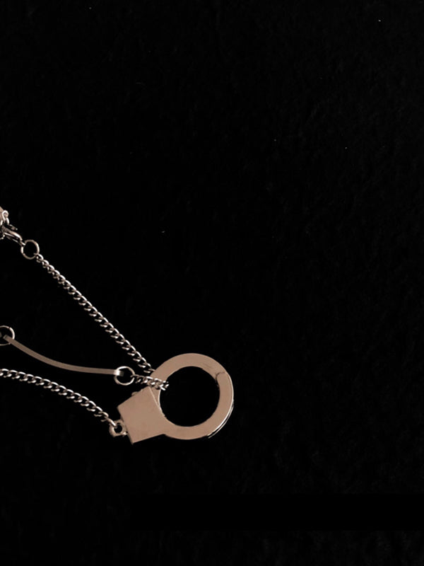 Cool Geometry Chain Handcuff Choker Necklace