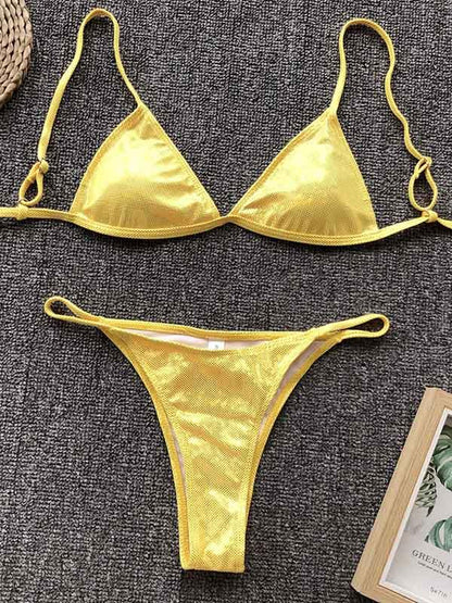 Plain Sparkle Scrunch Bikini Set