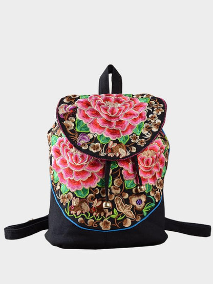 Flower Embroidered Backpack&Single-shoulder Bag