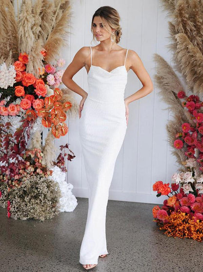Sexy Spaghetti-neck Backless Maxi Dress