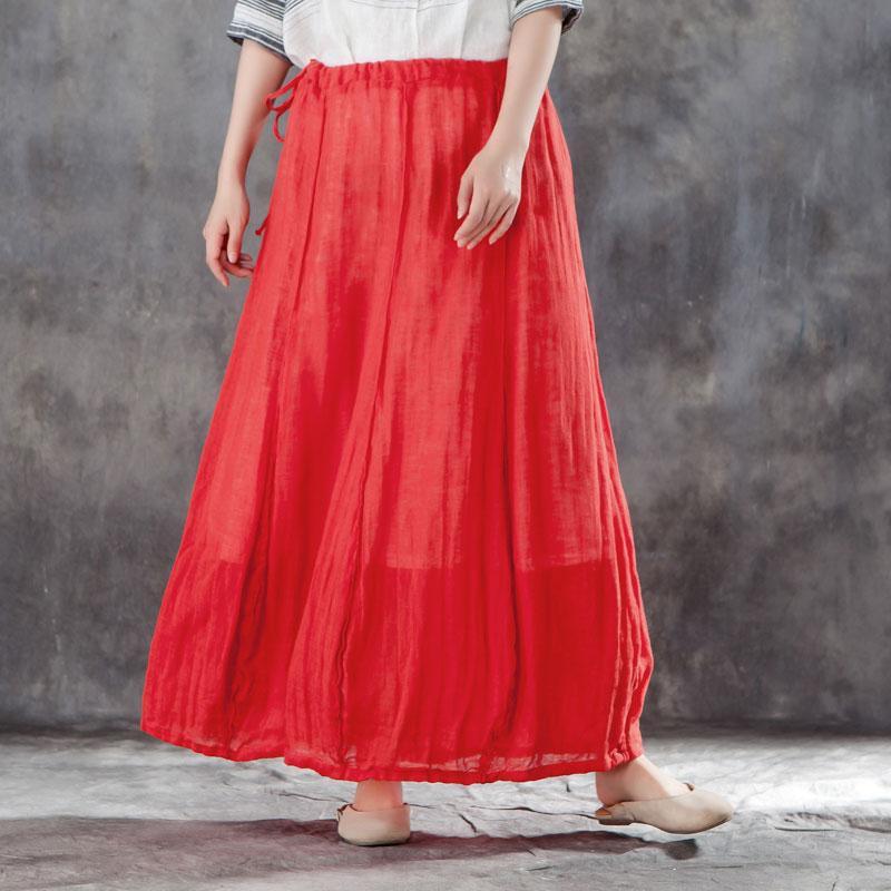 Casual Women Drawstring Ankle Length Lining Skirts