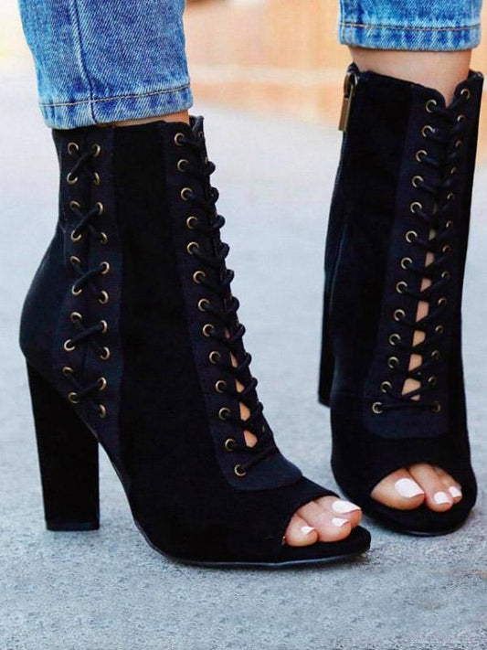 Fashion Peep-toe Cross Strap Heels Shoes
