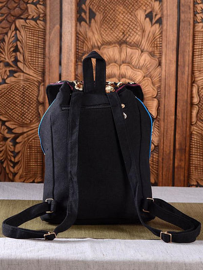 Flower Embroidered Backpack&Single-shoulder Bag