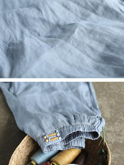 Casual Retro Frog Wide Leg Cropped Trousers