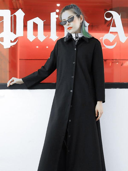 Loose Lapel Long Sleeves Boyfriend Style Outwear