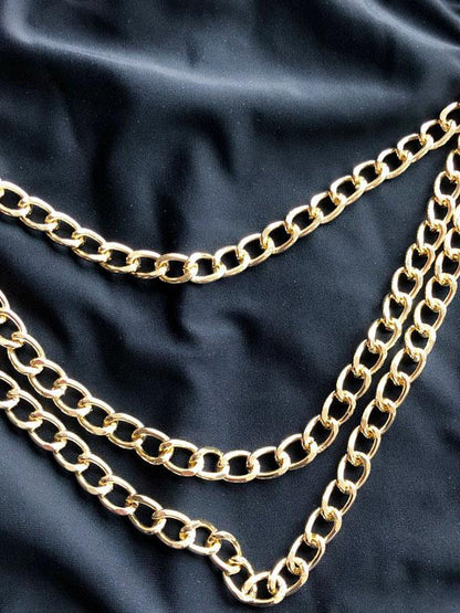Plain Link Chain One-Piece Swimsuit