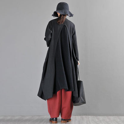 Buykud Solid Color Irregular Stitching Casual Loose Coat