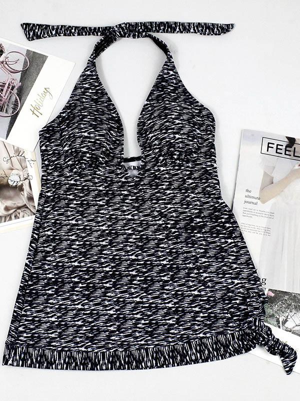 Halter-neck Printed Tankinis Swimwear
