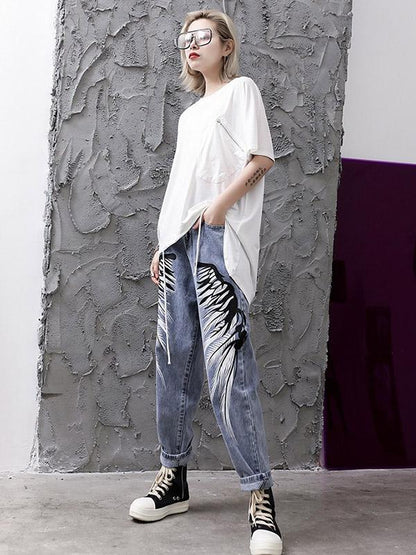 Street Style Printed Harem pants Jean Pants