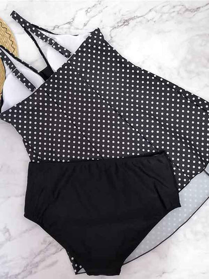 Maternity Polka Dot Bustier Tankini Swimsuit