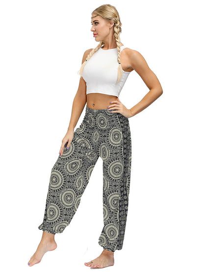 Vintage Bohemia Geometric Printed High Waisted Knickerbockers& Yoga Pants
