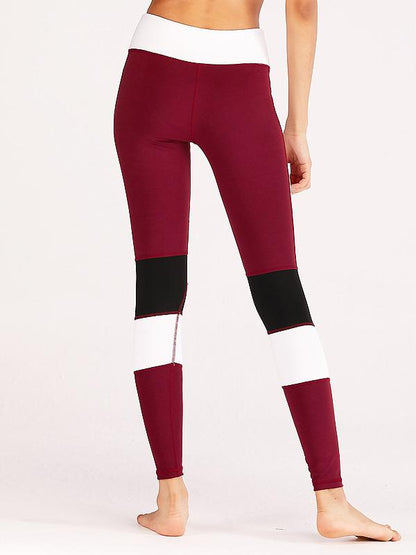 Patchwork Wide Waistband Yoga Leggings