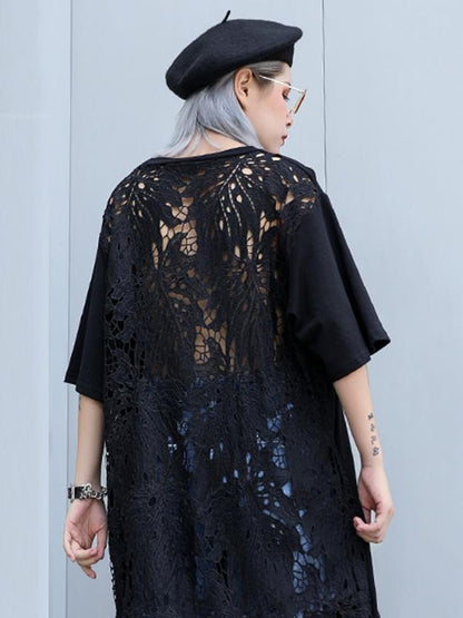Loose Lacy Split-joint Mini Dress