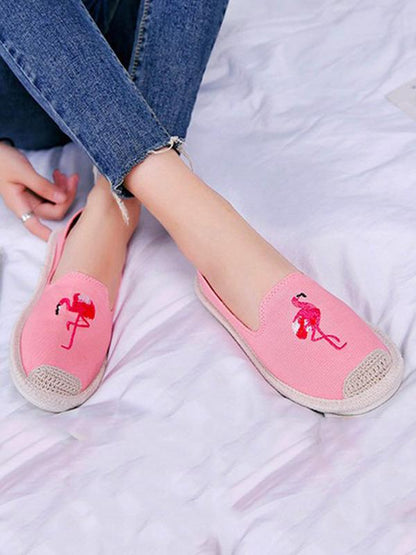 Embroidered Canvas Fisherman Flats