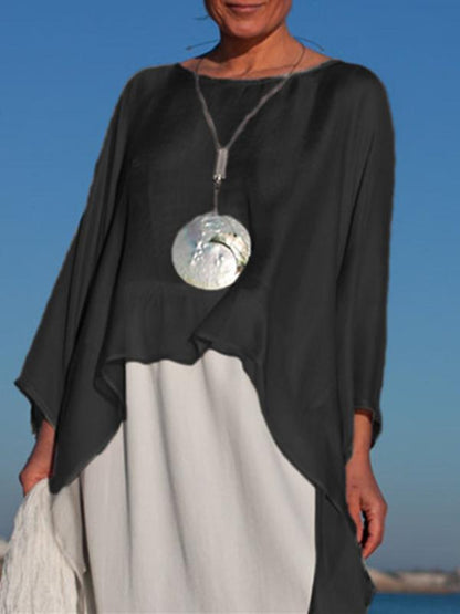 Cozy Cropped Round-neck Blouses Top