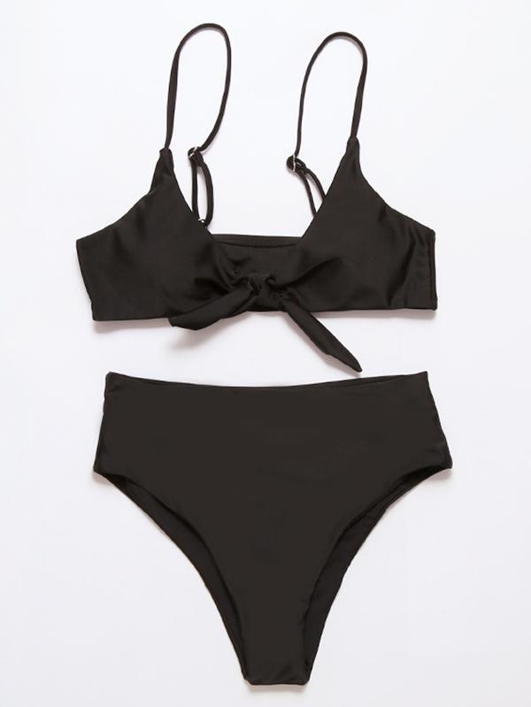 Sexy Solid Bowknot Bikinis Swimwear