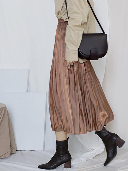 SIMPLE SOLID COLOR RUFFLED SKIRT