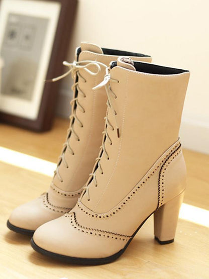 Fashion Bandage High-heel Boots Shoes