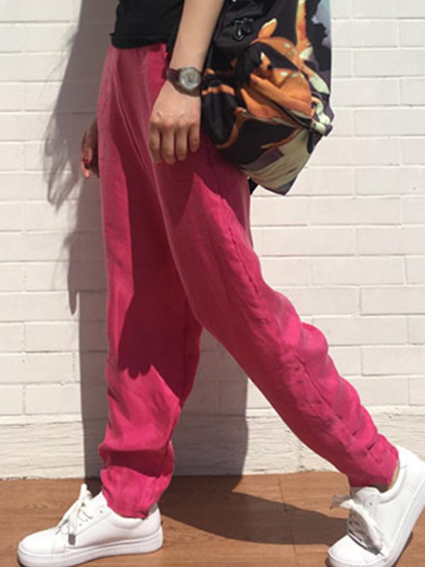 Loose Solid Color Casual Pants