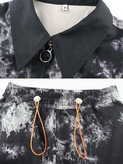 Fashion Ins Zipper Tie-Dyed Sports Suits