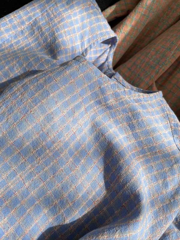 Urban Asymmetric Plaid Round-Neck Batwing Sleeve Shirt Dress