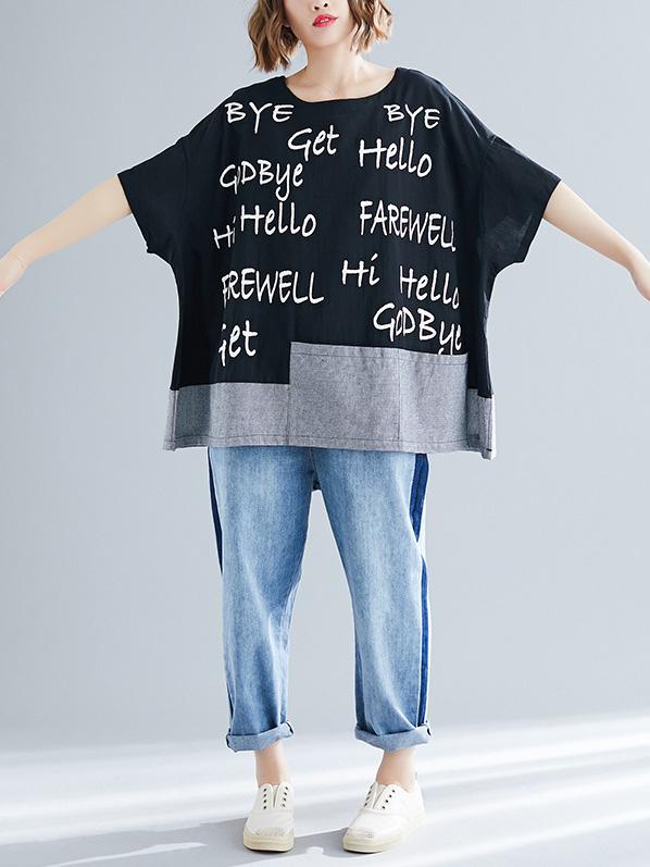 Loose Urban Casual Print Short T-Shirt