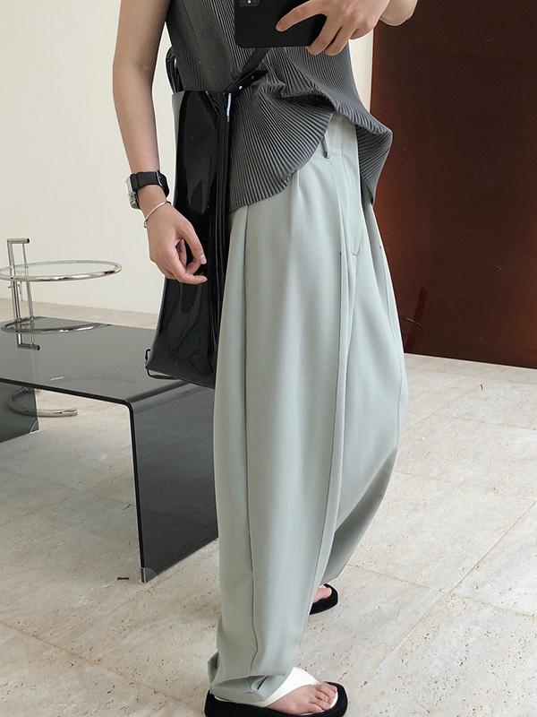 Casual Solid Column Pants Bottoms