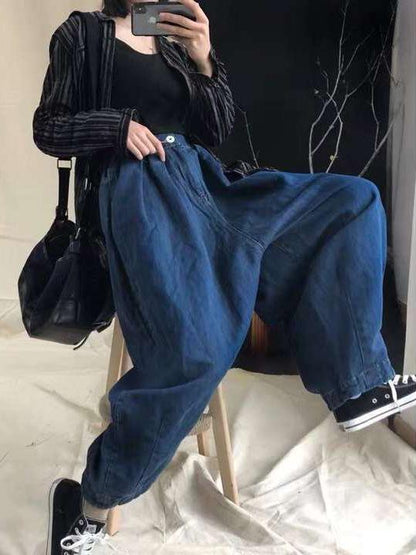 Loose Wide-leg Jean Harem Pants