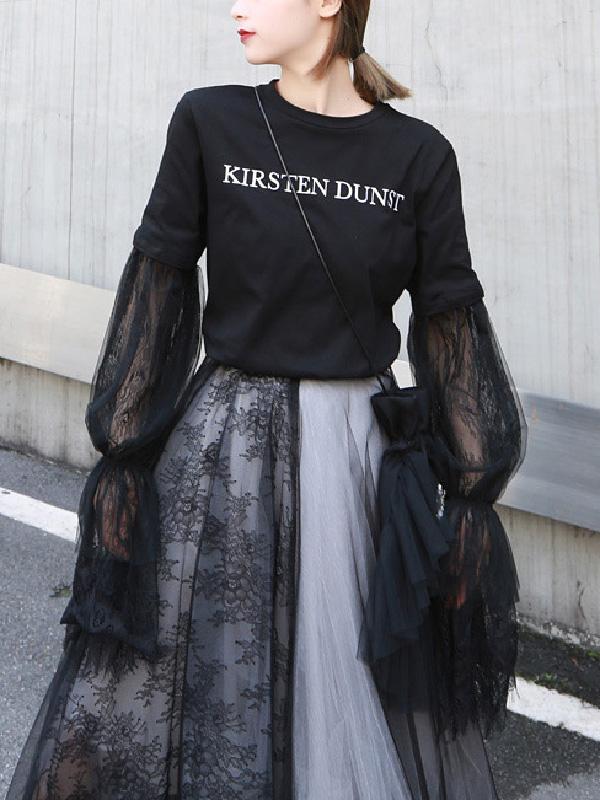 Casual Grenadine Split-joint T-shirt