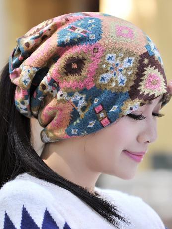 Printed Floral Geometric Elastane  Hood