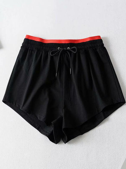 Contrast Trim Drawstring Shorts