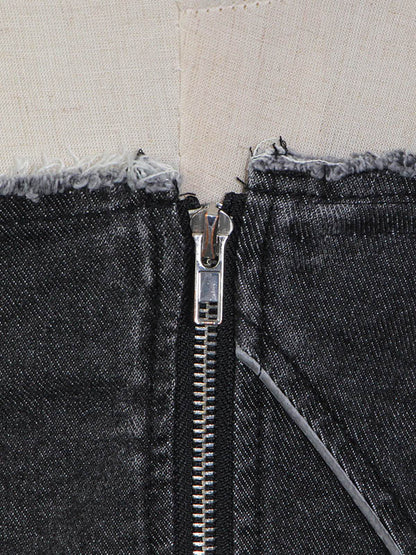 Stylish Denim Split-Joint Vest Tops