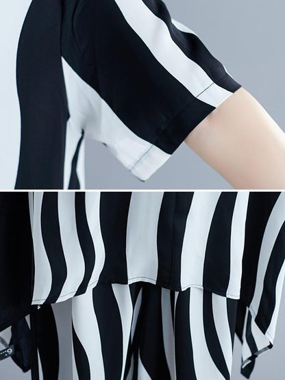 2019 Summer New Loose Oversize  Striped Suit