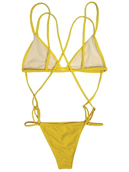Triangle Plain Bikinis Swimwear